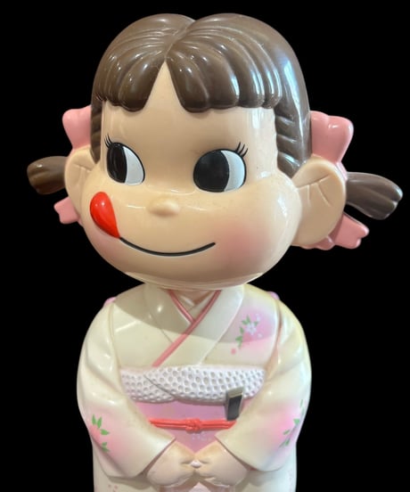 【レア品】ペコちゃん 不二家 首振り人形 着物 インテリア コレクション 置物 オブジェ 非売品 骨董品 アンティーク