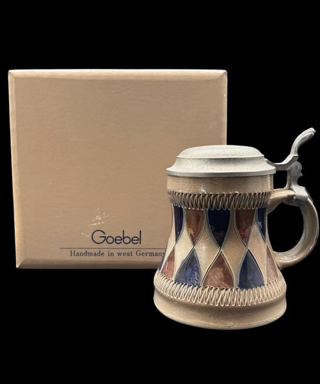 Goebel ゲーベル社 ドイツ製 ハンドメイド ビアマグ 蓋付き ドイツビール ジョッキ 陶器製 ヴィンテージ アンティーク