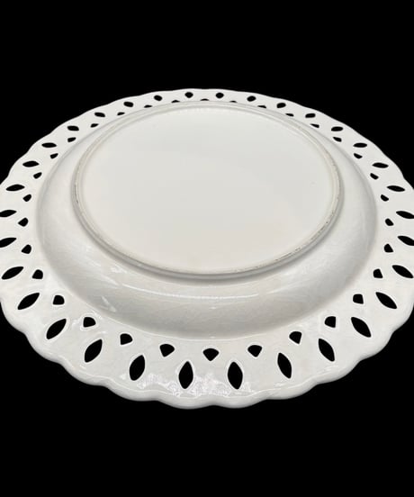 ROYAL MARUISHI WARE ディナープレート 四季の花 大皿 プレート 透かし彫り 飾皿 陶器 ヴィンテージ アンティーク