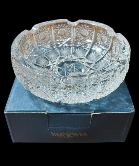VARSOVIA ポーランド製 灰皿 クリスタルガラス 嗜好品 煙草 昭和 レトロ 小物入れ 骨董品 アンティーク
