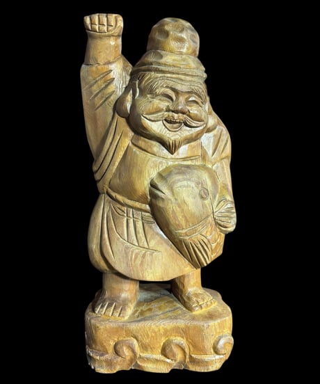 木彫り 大黒天 七福神 木製 大黒様 開運 縁起物 彫刻 仏像 古美術 インテリア 置物 オブジェ 骨董品 アンティーク