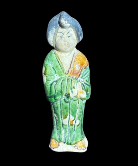 中国現地買入 唐時代 加彩婦女立桶 置物 中国雑貨 唐 古玩 オブジェ 古美術 骨董品 アンティーク