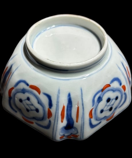 伊万里 隅切五角皿 錦手 金彩 [草花文絵] 色絵 鉢 五角鉢 取り皿 飾り皿 和食器 江戸 古伊万里 陶器 骨董品