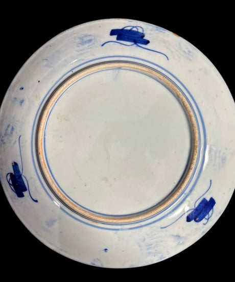古伊万里 色絵 [窓絵松竹梅文図] 丸皿 大皿 取り皿 飾り皿 和食器 江戸 伊万里 陶器 骨董品 アンティーク