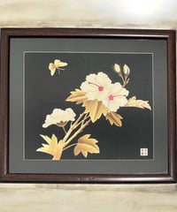 中国現地買入 蝶 花 切り絵 貼り絵 中国 鳥 風景 額 版画 アート イラスト 美術品 中国雑貨 コレクション 骨董品 アンティーク