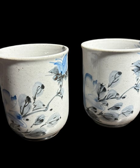 【2客セット】九谷焼 星香 染付 向付 湯呑み 茶器 茶碗 茶道具 器 陶器 骨董品