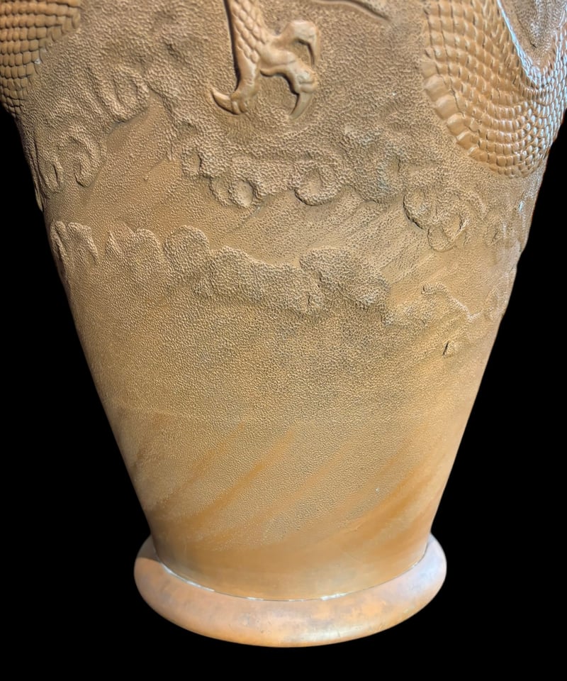 常滑焼 萬古焼 壺 龍 朱泥 フラワーベース 花瓶 花入れ 丸壺 花器 陶器