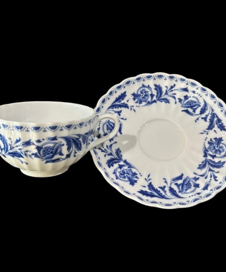 【4客揃】ノリタケ カップ&ソーサー Noritake 青花 マグカップ 花柄 紅茶 コーヒー カップ 茶器 昭和 レトロ アンティーク