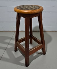 アンティーク 布座面 バースツール 什器 スツール 丸椅子 椅子 昭和 レトロ インテリア ヴィンテージ