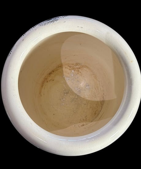 昭和 レトロ 手あぶり 火鉢 水墨画 松 火鉢 在銘 陶器 時代物 古道具 骨董品 アンティーク