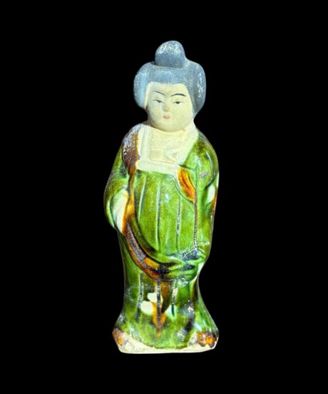中国現地買入 唐時代 加彩婦女立桶 置物 中国雑貨 唐 古玩 オブジェ 古美術 骨董品 アンティーク