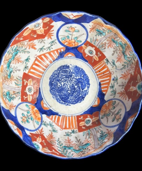 【現品限り!!】伊万里 大鉢 [草花文] 赤絵 色絵 大皿 丸皿 鉢 盛り皿 飾り皿 古伊万里 古美術 和食器 骨董品 アンティーク