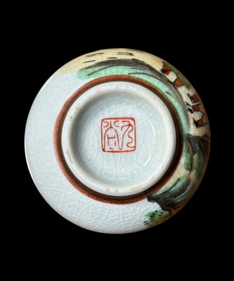 九谷焼 酒器揃 東光作 参勤交代図 共箱 お猪口 ぐい飲み 湯呑み 酒器 陶器 在銘 作家物 骨董品 アンティーク