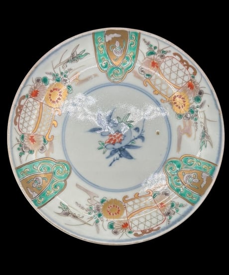 【3客セット】 江戸末期 古伊万里 金襴手 色絵 丸皿 取り皿 飾皿 和食器 伊万里 陶器 時代物 骨董品 アンティーク
