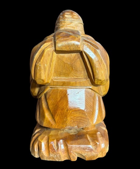 木彫り 恵比寿 七福神 木製 恵比寿様 開運 縁起物 彫刻 仏像 古美術 インテリア 置物 オブジェ 骨董品 アンティーク