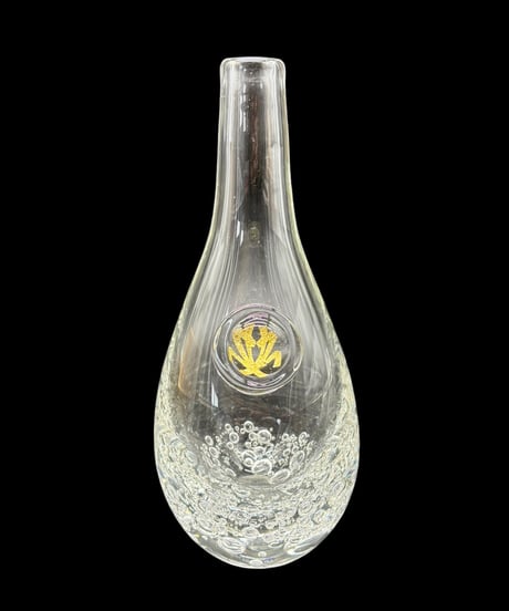 淺原 千代治 ガラス 一輪挿し 手吹 共箱 吹きガラス 花瓶 作家物 古美術 時代物 アンティーク