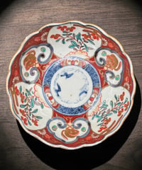 古伊万里 金襴手 赤絵 獅子草花文図 なます皿 冨貴長春 金彩 丸皿 取り皿 飾り皿 和食器 伊万里 陶器 骨董品 アンティーク