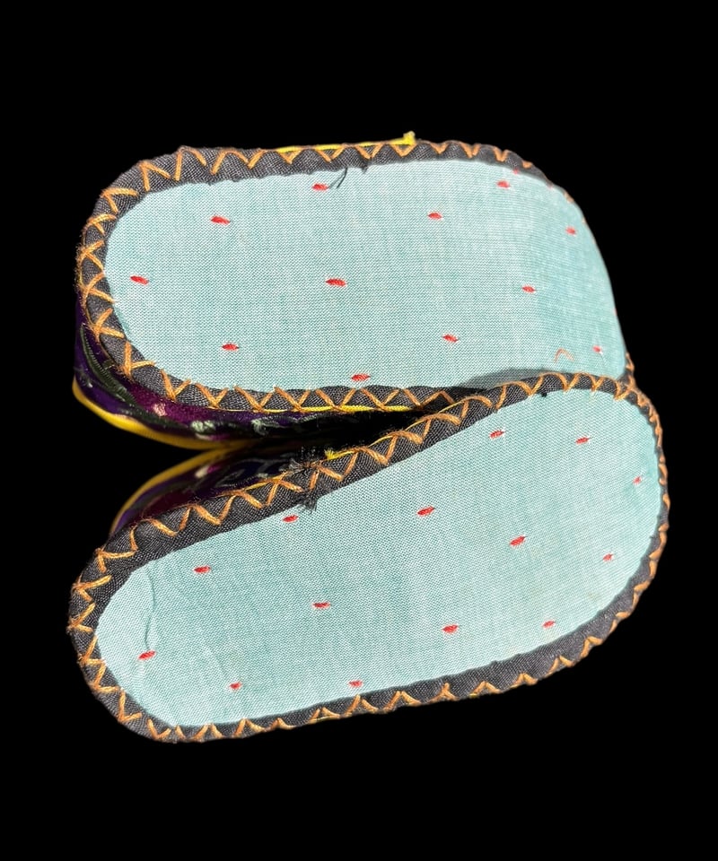纏足の靴 [パープル] 中国雑貨 布靴 子供靴 刺繍靴 靴 中国 布 刺繡