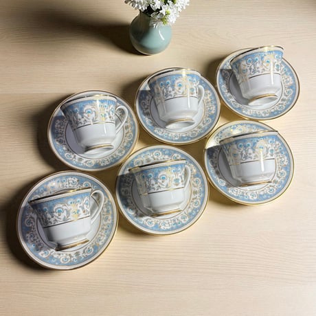 【6客揃】Noritake POLONAISE カップ&ソーサー 花柄 ノリタケ 日本陶器会社 マグカップ 紅茶 コーヒー カップ 茶器 昭和 レトロ アンティーク