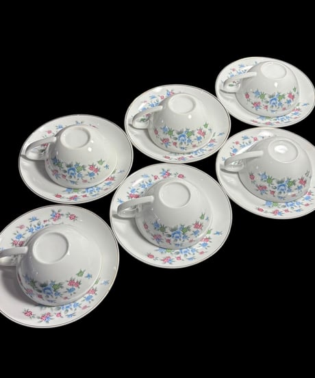 【6客揃】カップ&ソーサー 花柄 日本陶器会社 マグカップ 紅茶 コーヒー カップ 茶器 昭和 レトロ アンティーク