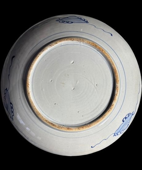 江戸後期 古伊万里 染付 鯉皿 絵皿 丸皿 鯉 取り皿 盛り皿 飾皿 時代物 和食器 骨董品 アンティーク