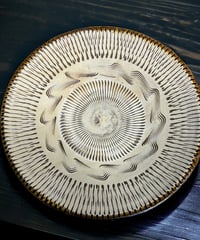 小鹿田焼 深皿 刷毛目 飛び鉋 大皿 取り皿 盛り皿 飾り皿 和食器 骨董品