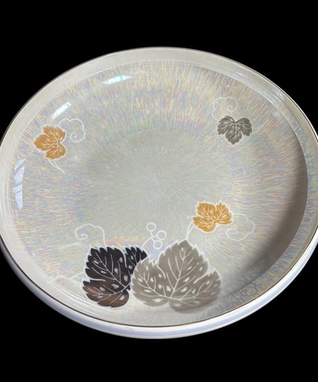 明治硬質磁器 MEIJI TOKI オーロラ 草花文 丸皿 大皿 取り皿 飾り皿 和食器 昭和 レトロ 陶器 骨董品 アンティーク