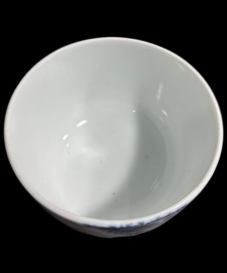 【2客セット】染付 蓋付き 向付 [松竹梅紋柄] 湯呑み 茶器 茶碗 茶道具 器 陶器 骨董品