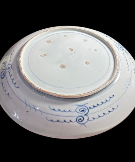 古伊万里 染付 大皿 山水風景図 平皿 取り皿 盛り皿 飾り皿 和食器 伊万里 骨董品 アンティーク
