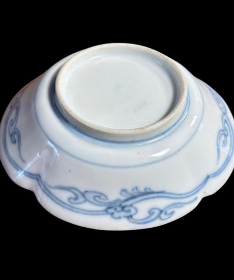 【5客セット】古伊万里 金彩 小皿 龍風景文図 色絵 向付 銘々皿 時代物 陶器 旅館 和食器 骨董品 アンティーク