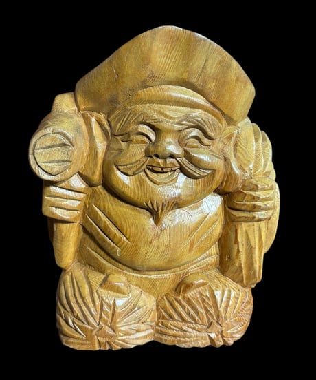 木彫り 大黒天 七福神 木製 大黒様 開運 縁起物 彫刻 仏像 古美術 インテリア 置物 オブジェ 骨董品 アンティーク