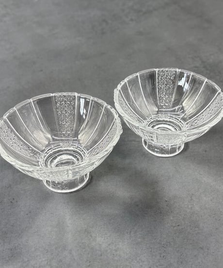 【2個セット】 純喫茶 レトログラス デザートグラス ガラス サンデー アイス クリスタル 食器 レトロ アンティーク