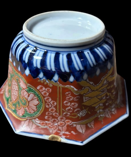 【金継ぎ】古伊万里 小鉢 色絵 八角鉢 金彩 赤絵 鉢 盛り皿 飾り皿 深鉢 器 和食器 伊万里 骨董品 アンティーク