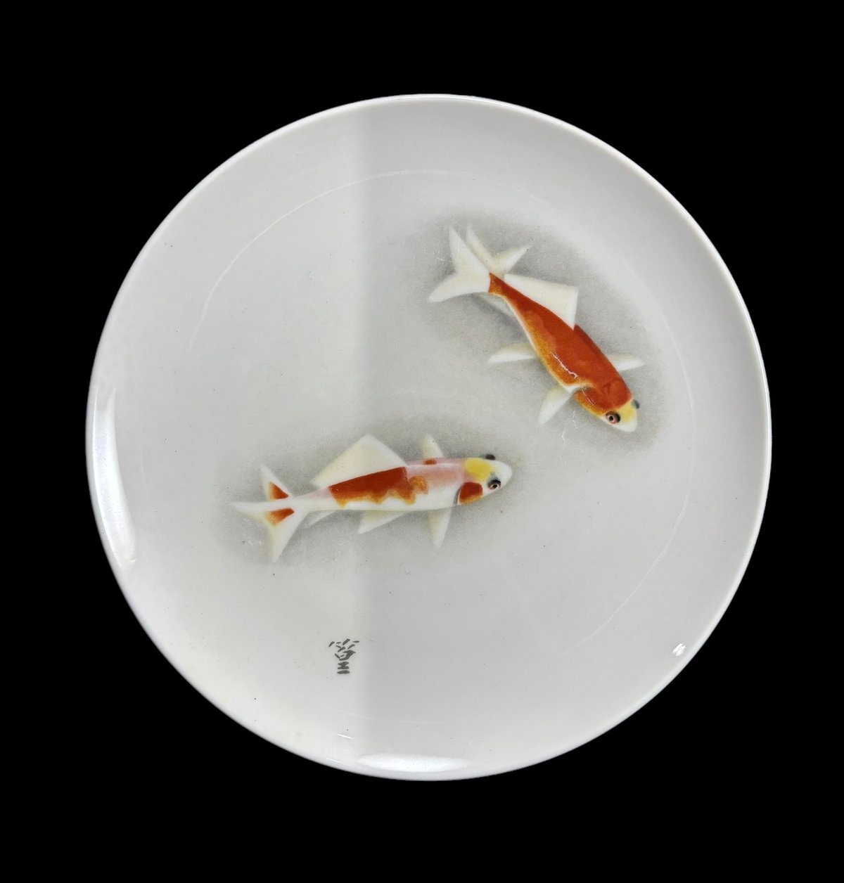 【美品】丸皿　飾り皿　松絵　陶器　置物　インテリア　工芸品　美術品　A1162 fit=scale-down,w=1200