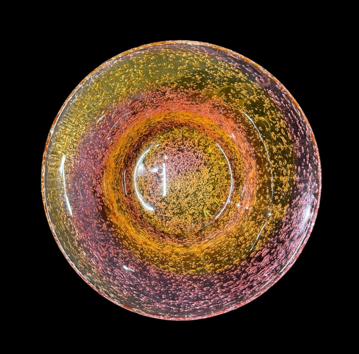 琉球ガラス 鉢 ピンク 吹きガラス 泡ガラス 宙吹き 小鉢 洋食器