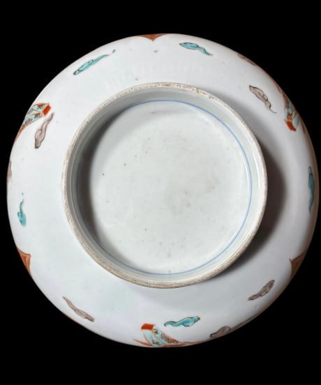 古伊万里 大鉢 鳥梅竹文図 盛り鉢 色絵 鉢 取り皿 飾り皿 和食器 陶器 伊万里 時代物 骨董品 アンティーク