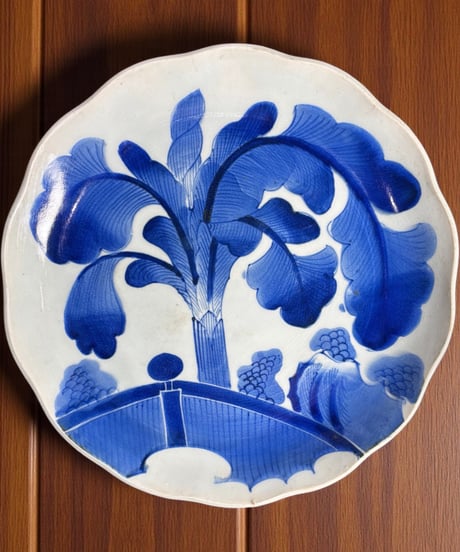 秀峰 有田焼 色絵 台付き 絵皿 龍 竜 ドラゴン 飾り皿 色絵大皿 皿 【ぶ