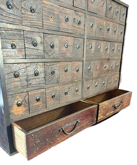 薬箪笥 引き出し52杯 小間物箪笥 薬タンス 和箪笥 百目箪笥 引き出し 収納家具 小物収納 店舗什器 チェスト 古家具 古道具 和製 アンティーク