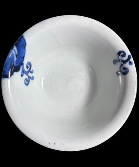 【2客セット】古伊万里 草文図 染付 小鉢 盛り鉢 鉢 菓子鉢 取り皿 飾り皿 和食器 陶器 骨董品 アンティーク