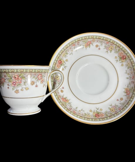 【6客揃】Noritake FIGARO カップ&ソーサー 花柄 日本陶器会社 マグカップ 紅茶 コーヒー カップ 器 茶器 昭和 レトロ アンティーク