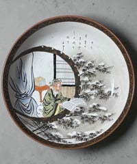 九谷焼 大鉢 雪景色 人物図 盛り皿 飾り皿 和食器 古美術 九谷 和食器 骨董品 アンティーク