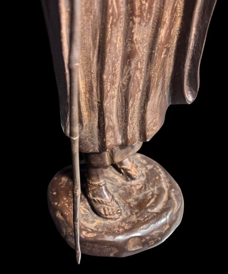 金工師 照雲作 銅製良寛像 作家物 仏像 インテリア 置物 オブジェ 骨董品 時代物 アンティーク