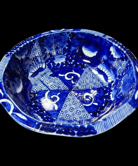 古伊万里 ベロ藍 染付大鉢 盛り鉢 色絵 鉢 取り皿 飾り皿 和食器 陶器 伊万里 骨董品 アンティーク