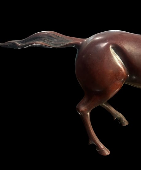 ブロンズ 馬 置物 干支 跳ね馬 縁起物 飾り 彫刻美術 銅製 工芸品 インテリア オブジェ 骨董品 アンティーク