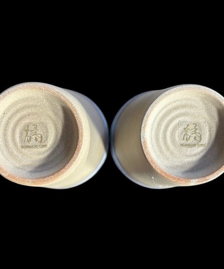 【2客セット】メルセデスベンツ 橘 ペアグラス タンブラー コップ 食器 陶器 美術品 レトロ アンティーク