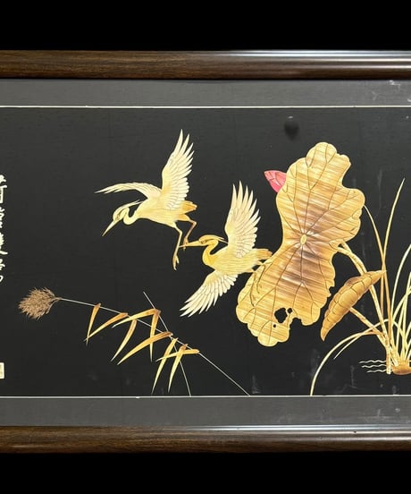 中国現地買入 鷲 切り絵 貼り絵 中国 草花 風景 額 版画 アート イラスト 美術品 中国雑貨 コレクション 骨董品 アンティーク