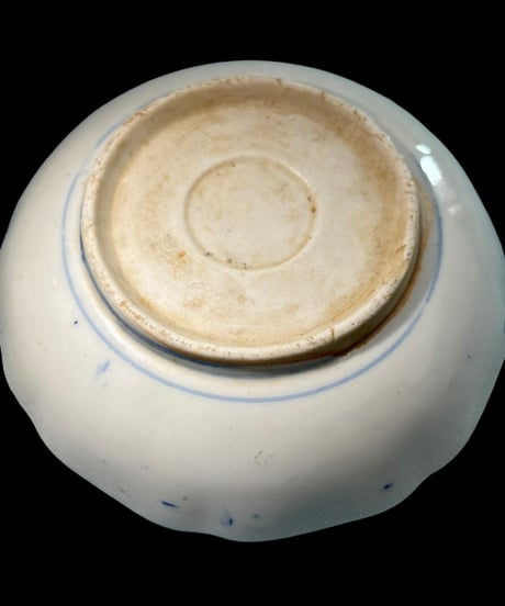 【2客セット】染付 小皿 花柄 竹 取り皿 盛り皿 飾り皿 和食器 骨董品 アンティーク