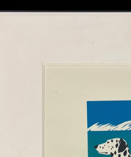 ダルメシアン 風景 作家物 犬 額 版画 アート イラスト 絵画 作品 美術品 コレクション 骨董品 アンティーク