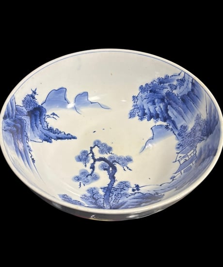 伊万里 染付 大鉢 山水図 盛り鉢 色絵 鉢 取り皿 飾り皿 和食器 古伊万里 陶器 骨董品 アンティーク