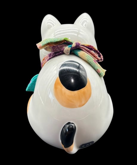 招き猫 彩絵福おじぎ猫 縁起物 開運 商売繁盛 陶器 昭和 レトロ 工芸品 インテリア 骨董品 アンティーク